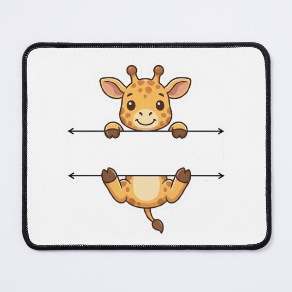 Item preview, Cute Peeking Giraffe Name Frame Split Monogram designed and sold by PetalsPaws.