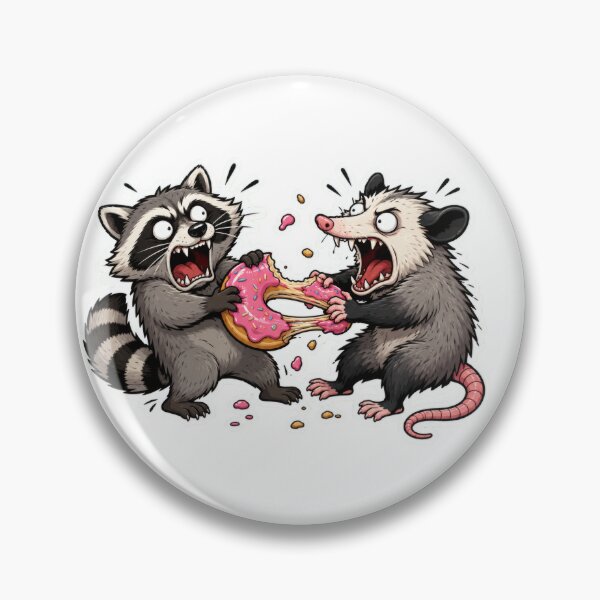 Item preview, Raccoon vs Opossum Donut Fight designed and sold by TrendScanner.