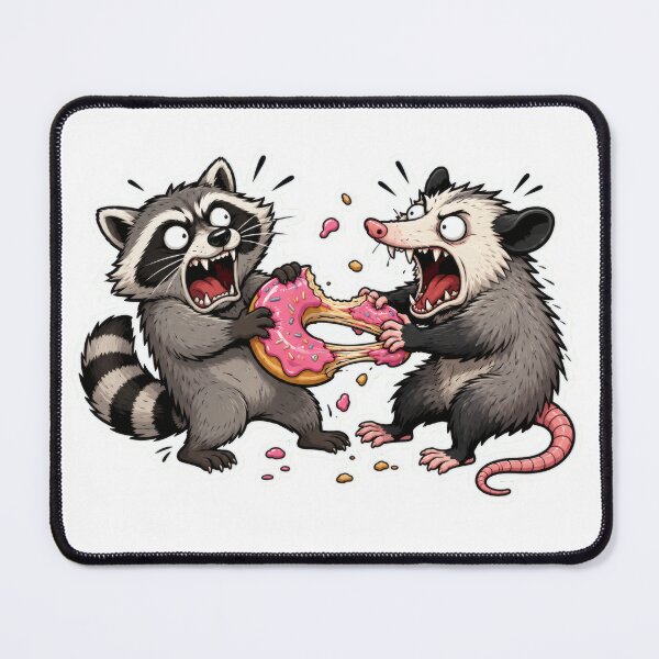 Item preview, Raccoon vs Opossum Donut Fight designed and sold by TrendScanner.