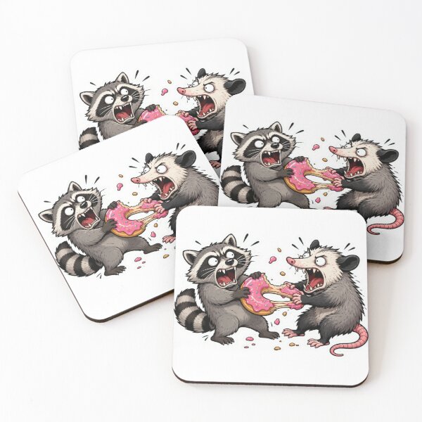 Item preview, Raccoon vs Opossum Donut Fight designed and sold by TrendScanner.