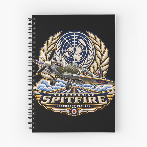 Item preview, Supermarine Spitfire Embroidered Aviation Crest with World Map designed and sold by Emoji Emblems.