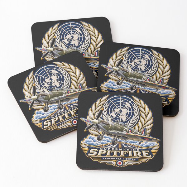 Item preview, Supermarine Spitfire Embroidered Aviation Crest with World Map designed and sold by Emoji Emblems.