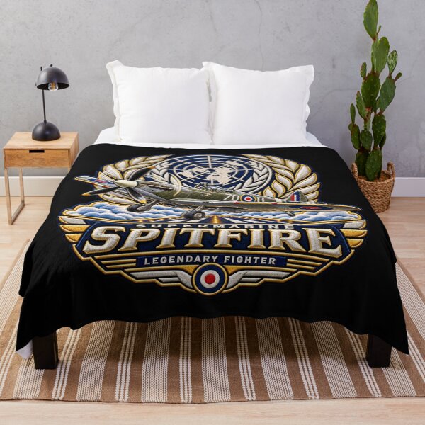 Item preview, Supermarine Spitfire Embroidered Aviation Crest with World Map designed and sold by Emoji Emblems.