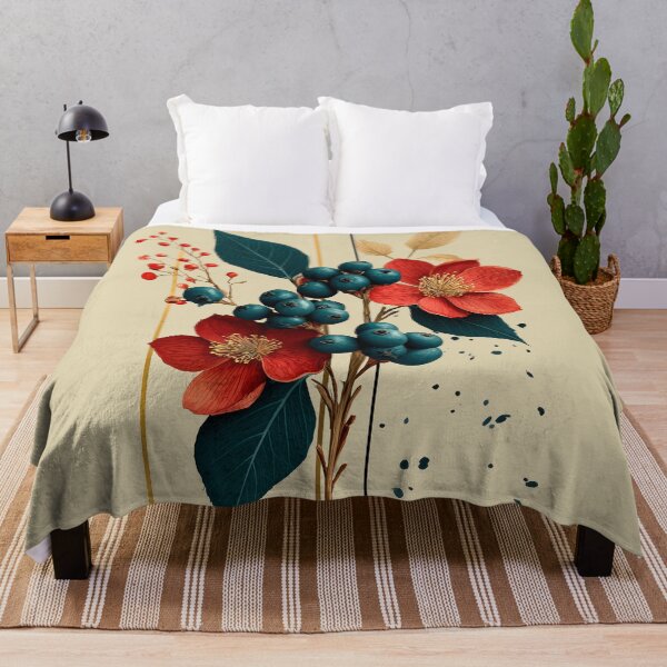 Item preview, Elegant Red Floral and Blueberry Botanical Art designed and sold by colorful-white.