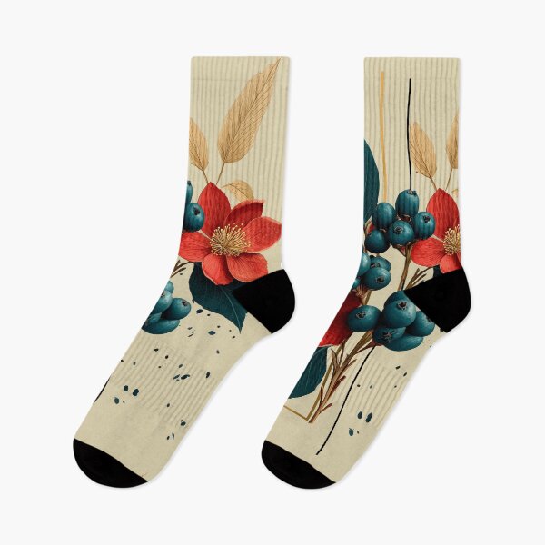 Item preview, Elegant Red Floral and Blueberry Botanical Art designed and sold by colorful-white.