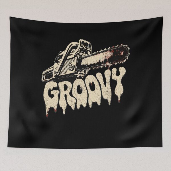 Item preview, Groovy Chainsaw Horror Movie designed and sold by nicholasscotte.