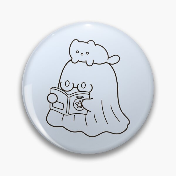 Item preview, Cute Hand Drawn Ghost Reading Book With Cat designed and sold by Porpor Artwork.