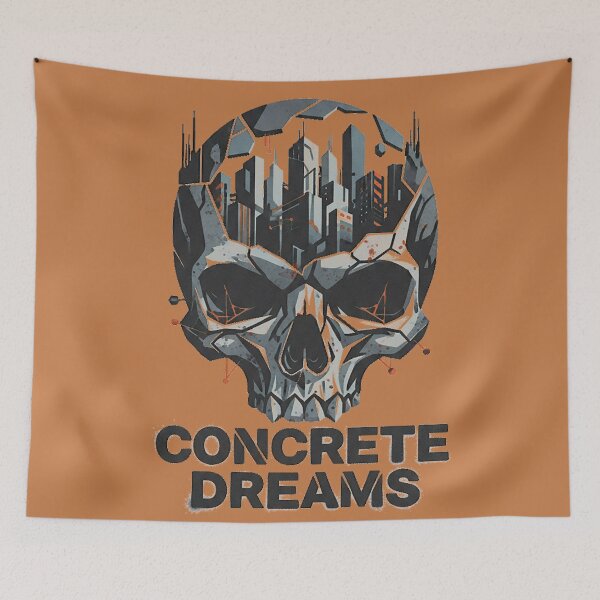 Item preview, Concrete Dreams Cyberpunk Skull City Futuristic Streetwear designed and sold by cannsuh.