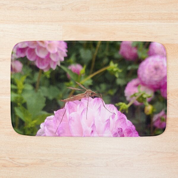 Item preview, Pink Dahlia with Crane Fly – Macro Nature Photography designed and sold by Mnemovia.