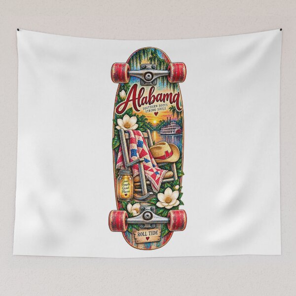 Aperçu de l'œuvre Skateboard Alabama Gen X créée et vendue par Whimspired By Paxx.
