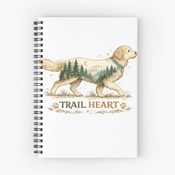Item preview, Trail Heart Golden Retriever Forest Mountain Hiking Dog Art Design designed and sold by inkoutninja.