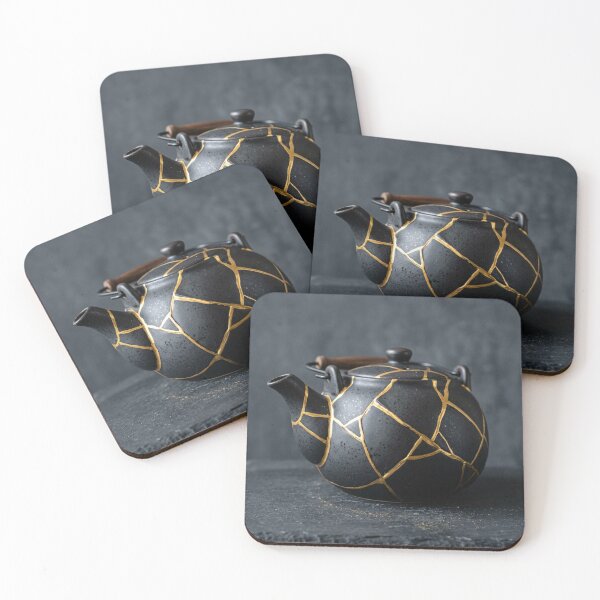 Item preview, Kintsugi Teapot – Gold Repair Ceramic Art designed and sold by Purrfecta.