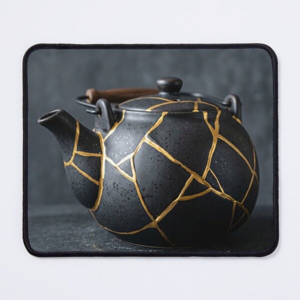 Item preview, Kintsugi Teapot – Gold Repair Ceramic Art designed and sold by Purrfecta.
