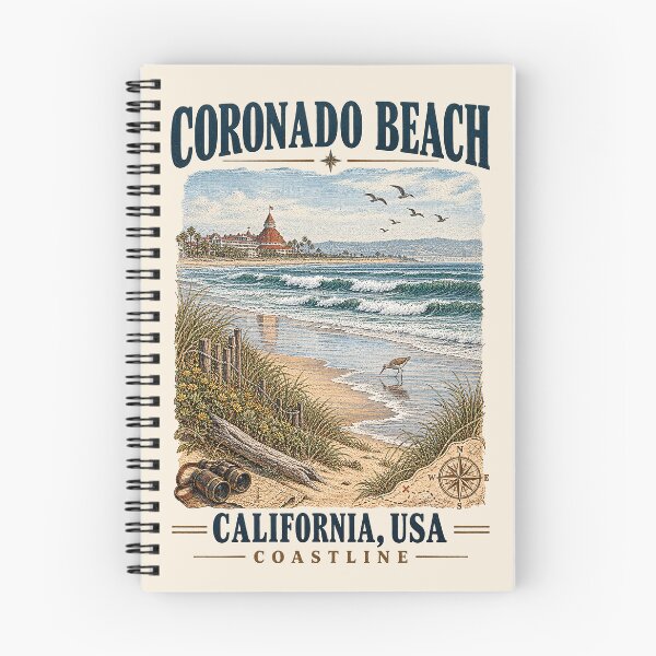 Item preview, Coronado Beach, California, USA [Vintage Illustration] designed and sold by elektronen.