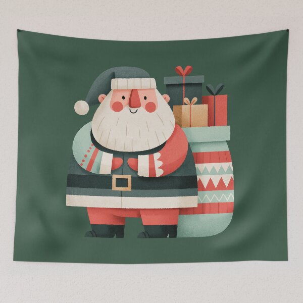 Item preview, Cute Santa Claus with Christmas Gifts Illustration designed and sold by colorful-white.