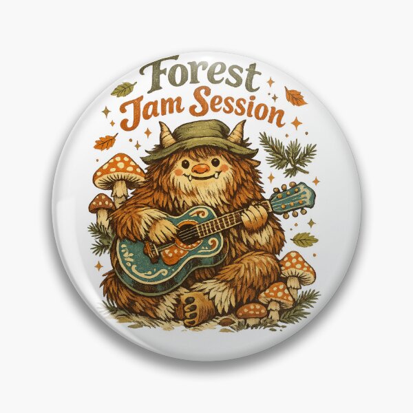Item preview, Forest Jam Session Bigfoot Guitar Mushroom Cryptid Woodland Art Design designed and sold by inkoutninja.