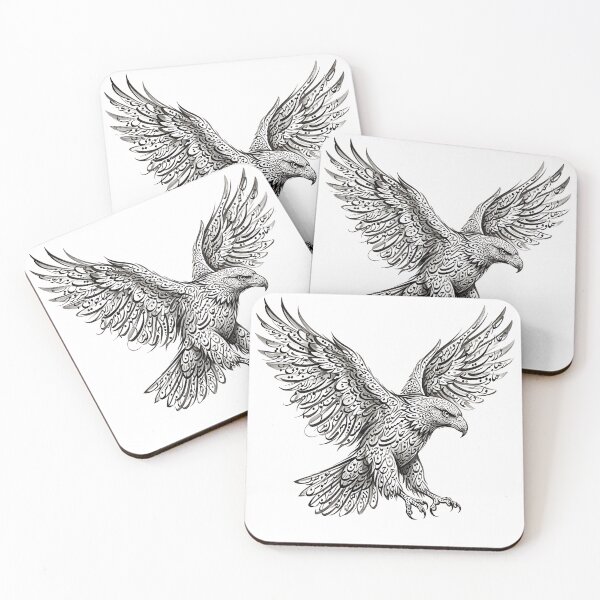 Item preview, Persian Calligraphy Flying Eagle Bird Traditional Iranian Typography Art designed and sold by yousefi.