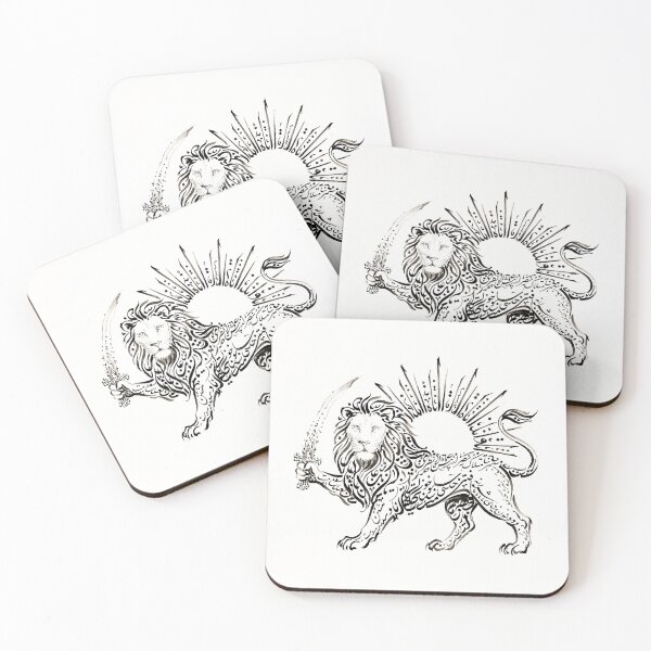 Item preview, Persian Lion and Sun Calligraphy Iranian Heritage Emblem Vector designed and sold by yousefi.