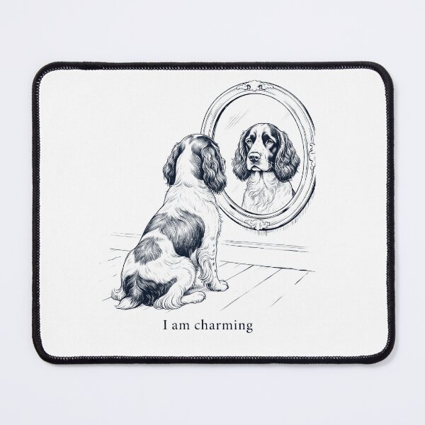 Item preview, English Springer Spaniel I Am Charming Mirror Meme Dog Lover designed and sold by dian-rody-crest.