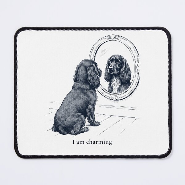 Item preview, Field Spaniel I Am Charming Mirror Meme Dog Lover designed and sold by dian-rody-crest.
