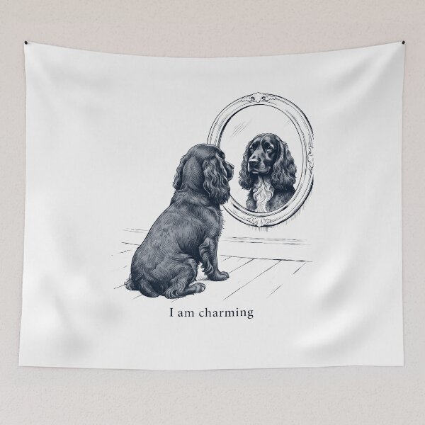 Item preview, Field Spaniel I Am Charming Mirror Meme Dog Lover designed and sold by dian-rody-crest.