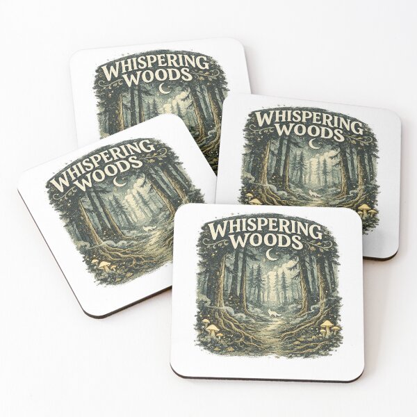 Item preview, Whispering Woods Moonlit Forest Fox Mushroom Cottagecore Art Design designed and sold by inkoutninja.