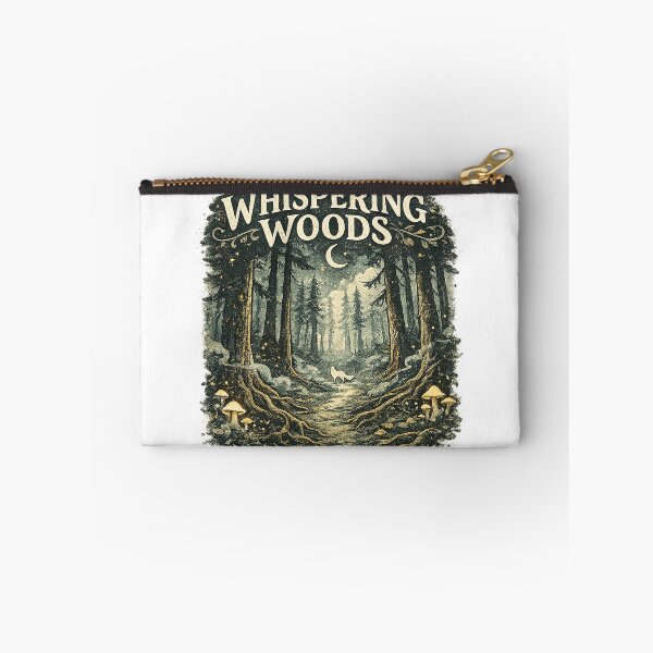 Item preview, Whispering Woods Moonlit Forest Fox Mushroom Cottagecore Art Design designed and sold by inkoutninja.