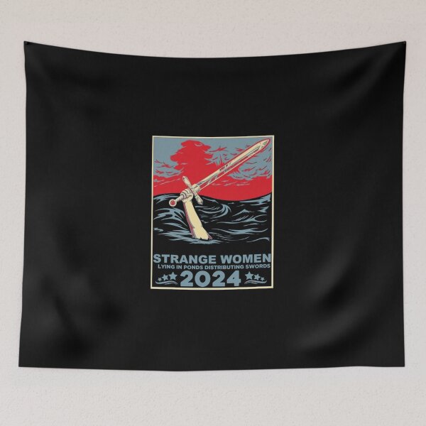 Item preview, Knight Sword in Water Mythological Retro Poster designed and sold by TINASEALEYs.