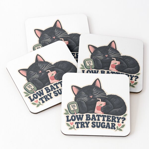 Item preview, Low Battery? Try Sugar - Funny Diabetic Cat designed and sold by Elahi-Design.