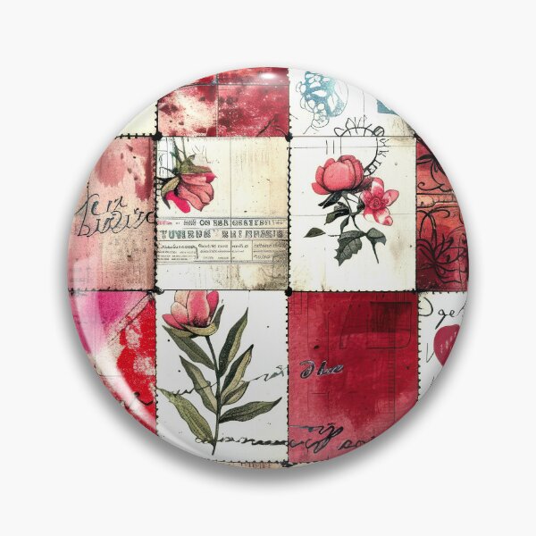 Aperçu de l'œuvre Illustration numérique vintage patchwork pour la Saint-Valentin créée et vendue par DEC02.