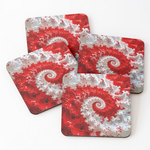 Item preview, Duality of Crimson and Ivory Ribbon Waves designed and sold by Vicky Brago-Mitchell®.