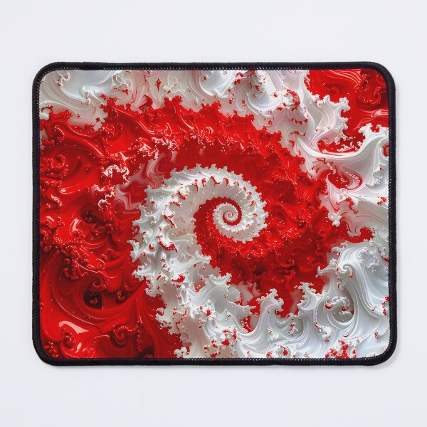 Item preview, Duality of Crimson and Ivory Ribbon Waves designed and sold by Vicky Brago-Mitchell®.