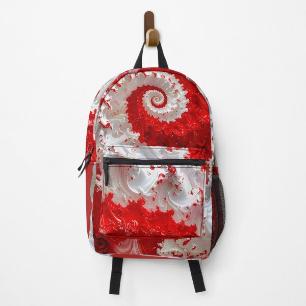 Item preview, Duality of Crimson and Ivory Ribbon Waves designed and sold by Vicky Brago-Mitchell®.