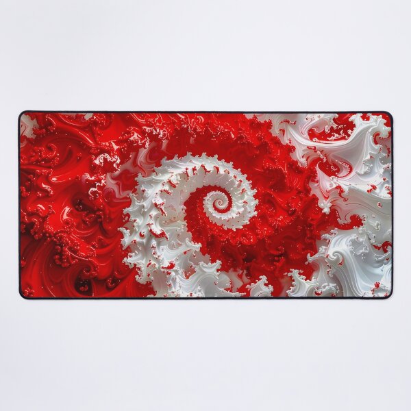 Item preview, Duality of Crimson and Ivory Ribbon Waves designed and sold by Vicky Brago-Mitchell®.