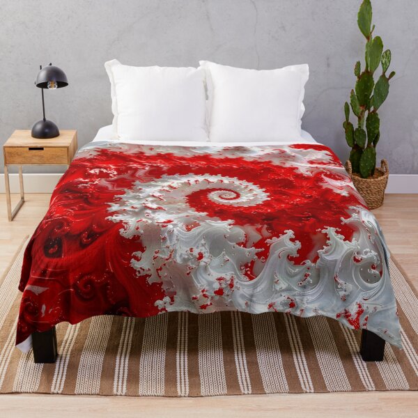 Item preview, Duality of Crimson and Ivory Ribbon Waves designed and sold by Vicky Brago-Mitchell®.