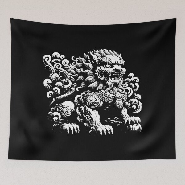 Item preview, Dark Art Chinese Foo Dog Komainu Guardian designed and sold by MORSPECTIVE.