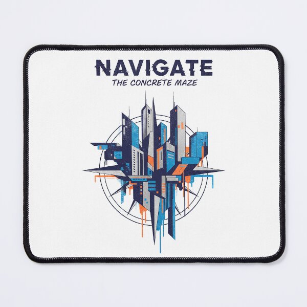 Item preview, Navigate The Concrete Maze Urban City Compass Skyline Art designed and sold by cannsuh.