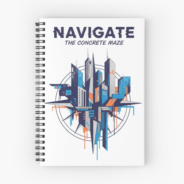 Item preview, Navigate The Concrete Maze Urban City Compass Skyline Art designed and sold by cannsuh.