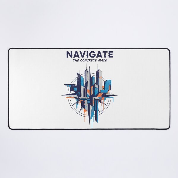 Item preview, Navigate The Concrete Maze Urban City Compass Skyline Art designed and sold by cannsuh.