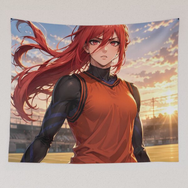 Item preview, Hyouma Chigiri Blue Lock Sunset Football Field Portrait designed and sold by mildaclairmo.