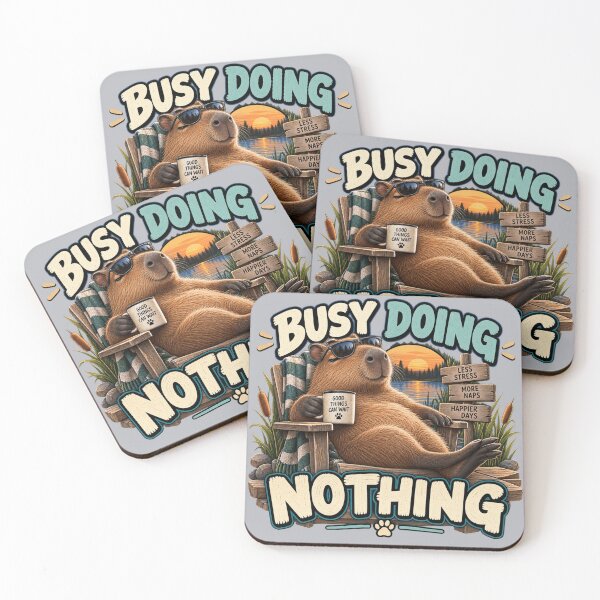 Item preview, Busy Doing Nothing – Funny Capybara 3D Pop-Out Design designed and sold by OddCritterCo.