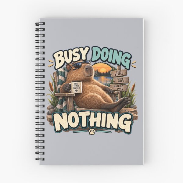 Item preview, Busy Doing Nothing – Funny Capybara 3D Pop-Out Design designed and sold by OddCritterCo.