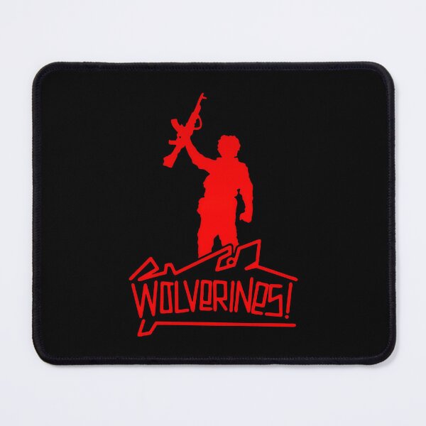 Item preview, Wolverines Red Silhouette Rifle Roof Resistance Art designed and sold by papahholiday.