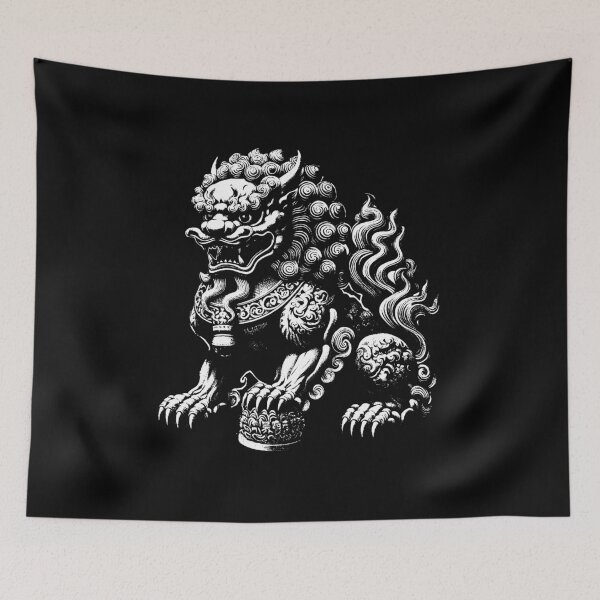 Item preview, Dark Art Chinese Foo Dog Komainu designed and sold by MORSPECTIVE.