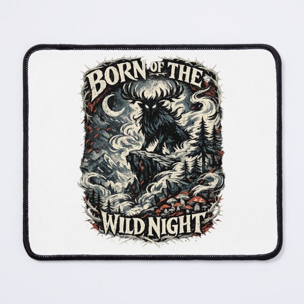 Item preview, Born of the Wild Night Horned Cryptid Gothic Forest Moon Art Design designed and sold by inkoutninja.