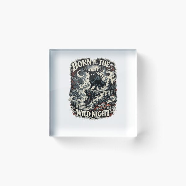 Item preview, Born of the Wild Night Horned Cryptid Gothic Forest Moon Art Design designed and sold by inkoutninja.
