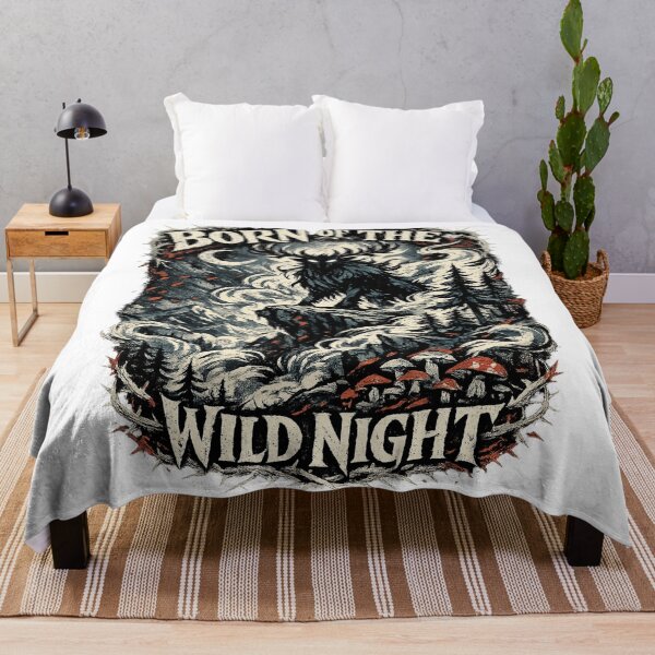 Item preview, Born of the Wild Night Horned Cryptid Gothic Forest Moon Art Design designed and sold by inkoutninja.
