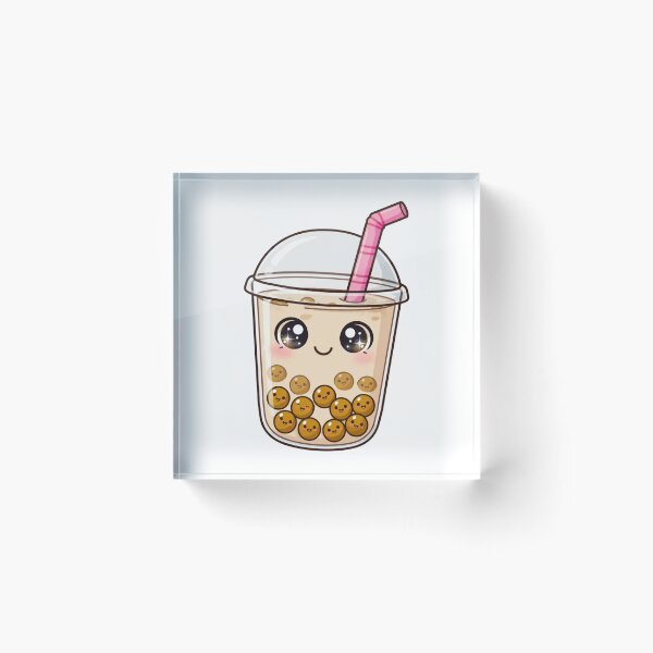 Item preview, Cute Kawaii Bubble Tea with Happy Boba designed and sold by Kiralemon.