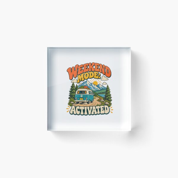 Item preview, Weekend Mode Activated Retro Camping Adventure T-Shirt designed and sold by hasii-store.