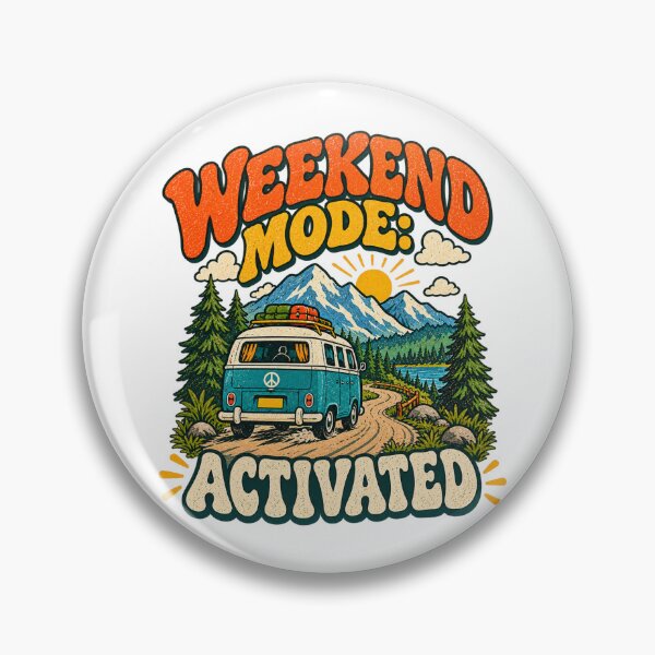 Item preview, Weekend Mode Activated Retro Camping Adventure T-Shirt designed and sold by hasii-store.